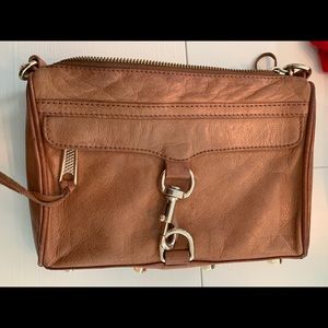 Rebecca Minkoff brown purse with gold hardware